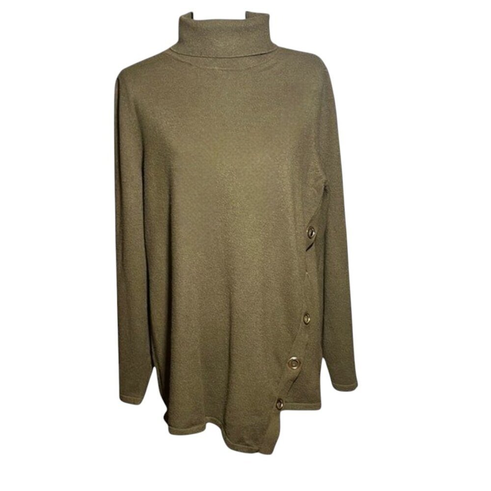 NWOT Soft Surroundings Olive Green Turtleneck Sweater